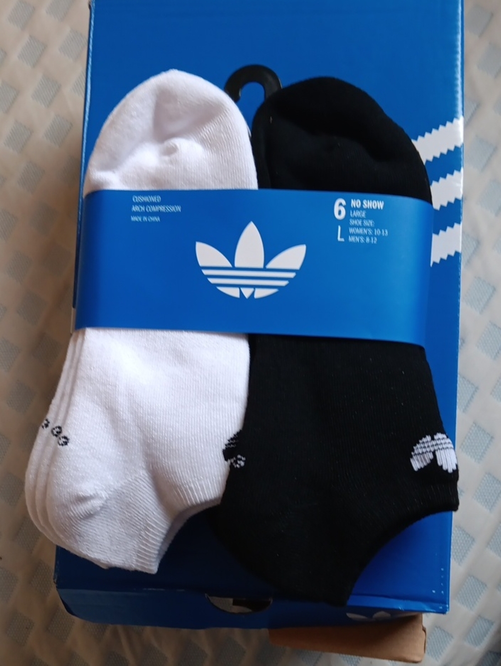 adidas No-Show Athletic Socks Duo Pack - Black & White